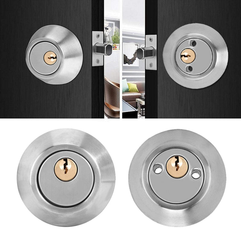 Premium Double Cylinder Security Door Lock for Wood Doors High Durability Safety Key Control Mechanism(Silver)