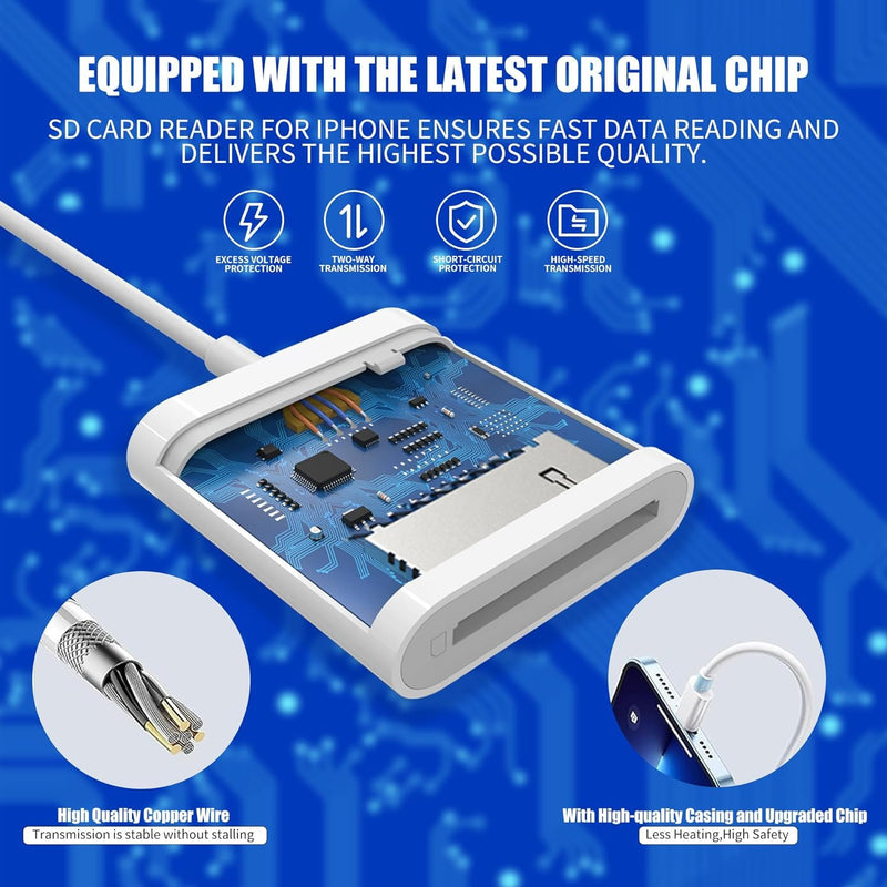 USB C SD Memory Card Reader, Type C Camera Adapter Trail Viewer for iPhone15/ iPad MacBook/Air/Pro iMac/Samsung Galaxy Android One Solt