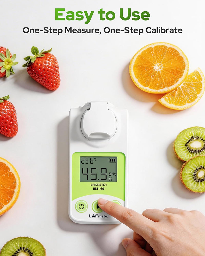 Digital Brix Refractometer 0-95% LAFMATE Brix Mater for Honey Maple Syrup, Sugar Refractometer with ATC for Winemaking Homebrewing 0-95%