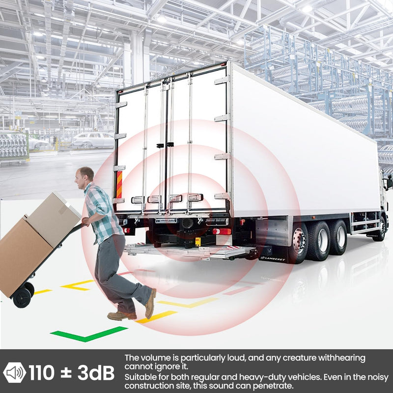 MIRKOO Backup Alarm 110dB 12V-80V DC Waterproof Industrial Heavy-Duty Backup Reverse Warning Alarm with Super Loud Beeper Tone for Truck Van Freight Car Lorry Heavy Vehicles (110dB-1PC) 110dB-1PC