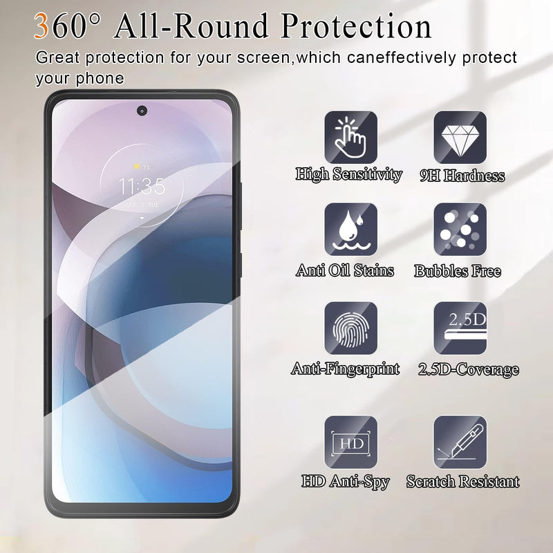 Lyphpe【3 Pack Privacy Screen Protector for Motorola(One 5G Ace) 9H Tempered Glass Anti-Spy Private Film Compatible for Motorola(One 5G Ace) Case Friendly