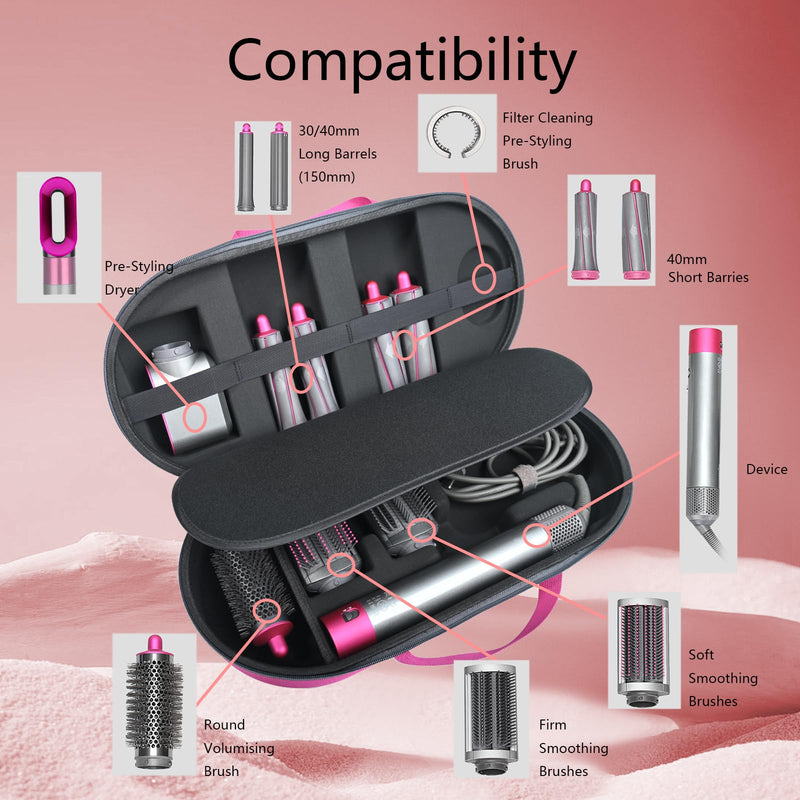  [AUSTRALIA] - RLSOCO Case for Dyson Airwrap i.d. Multi-Styler and Dryer Curly+Coily HS08 (Case Only) - Pink