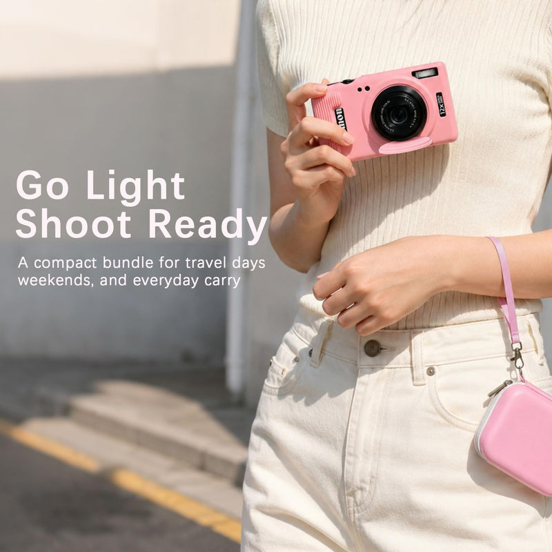 Case for Canon PowerShot ELPH 360 HS A/360 HS/360/650 Digital Camera | Canon PowerShot ELPH 360 HS A/ 360 HS/ 360/ XY 650 Hard Carrying Case + Soft Silicone Cover with Removable Lens Cover, Pink