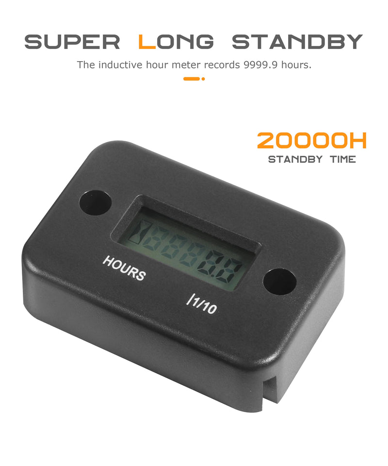 Hour Meter,Car Accessories Hour Meters for Small Engines,Hour Meter for Generator,Car Digital Inductive Generator Hour Meter,Waterproof Design IP65,Suitable for Lawn Mowers Motorcycle Boat ATV