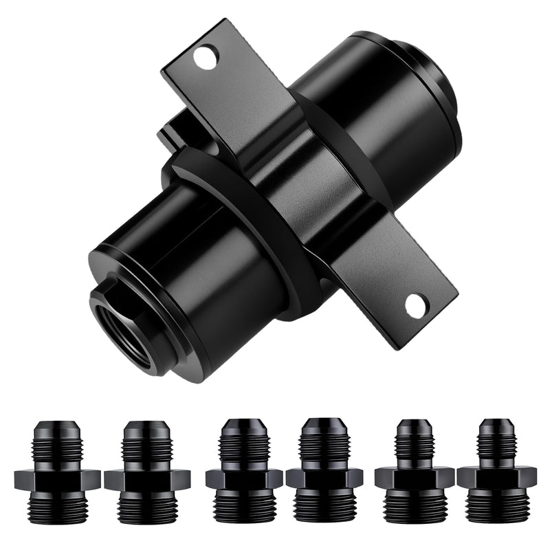  [AUSTRALIA] - EVIL ENERGY Inline Fuel Filter 10 Micron with 6AN 8AN 10AN Adapter&Bracket Clamp 50MM Universal