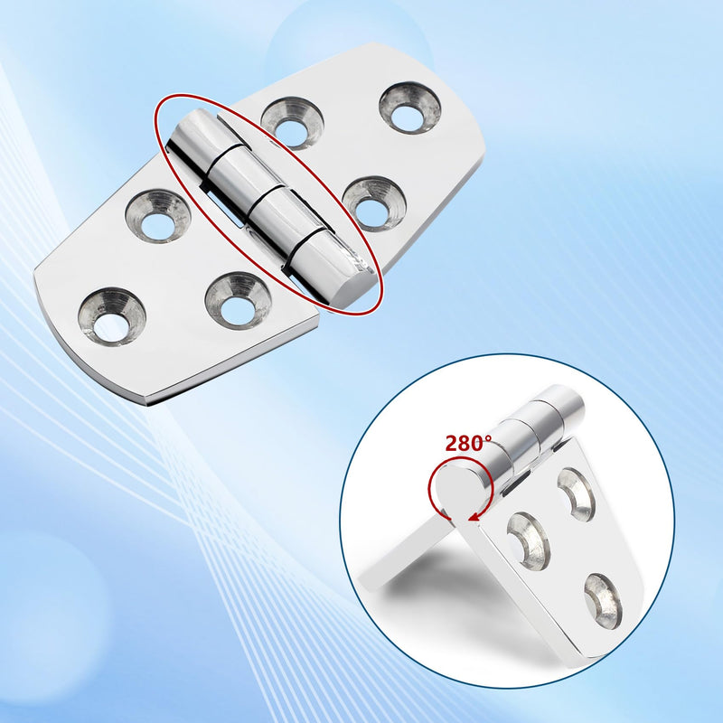 316 Stainless Steel Boat Hatch Hinges,3 inch x 1-1/2 inch (76 x 38mm) Polished Marine Hinge,Marine Boat Hatch Heavy Duty Hinges with Screws,for Boats, Yachts, Doors, Deck,Windows, Cabinets (8 Pack) 3 inch x 1-1/2 inch-8Pack