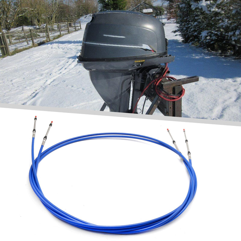 Saihisday 10FT Marine 33C Throttle Shift Remote Control Box Cable Replacement for Yamaha Outboard Engine Boat Motor Steering System Blue(2PCS)