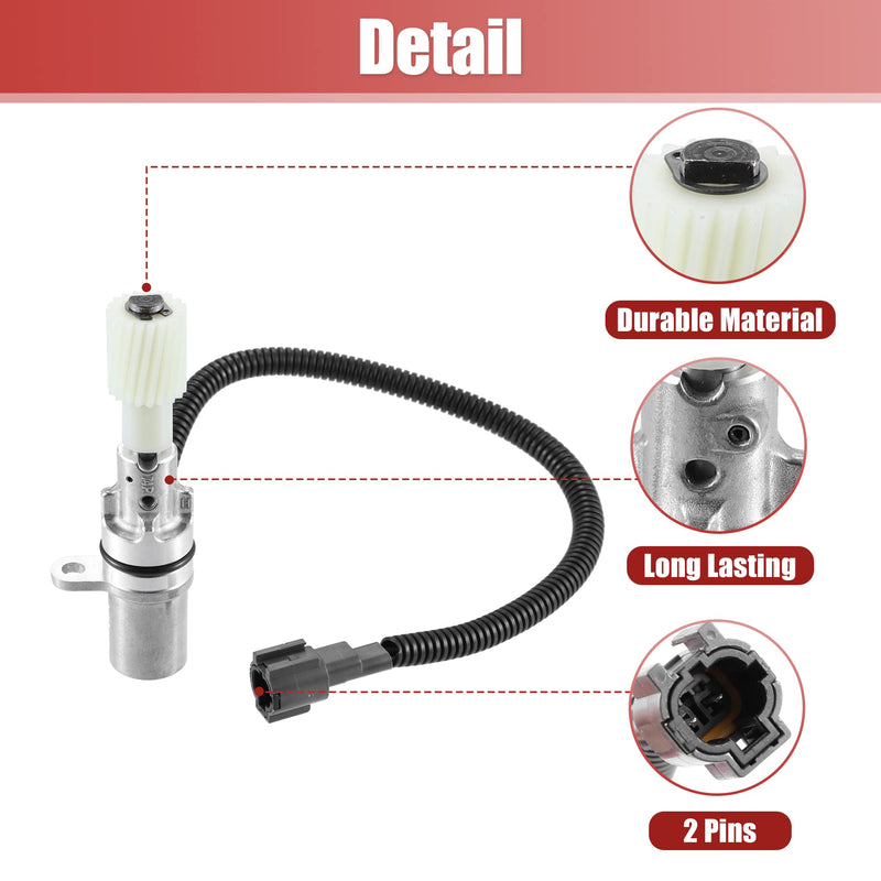 X AUTOHAUX Transmission Speed Sensor for Nissan Frontier 1998 1999 2000 25010-74P01 25010-74P00 2pins ABS Car Replacement Transmission Sensor Black