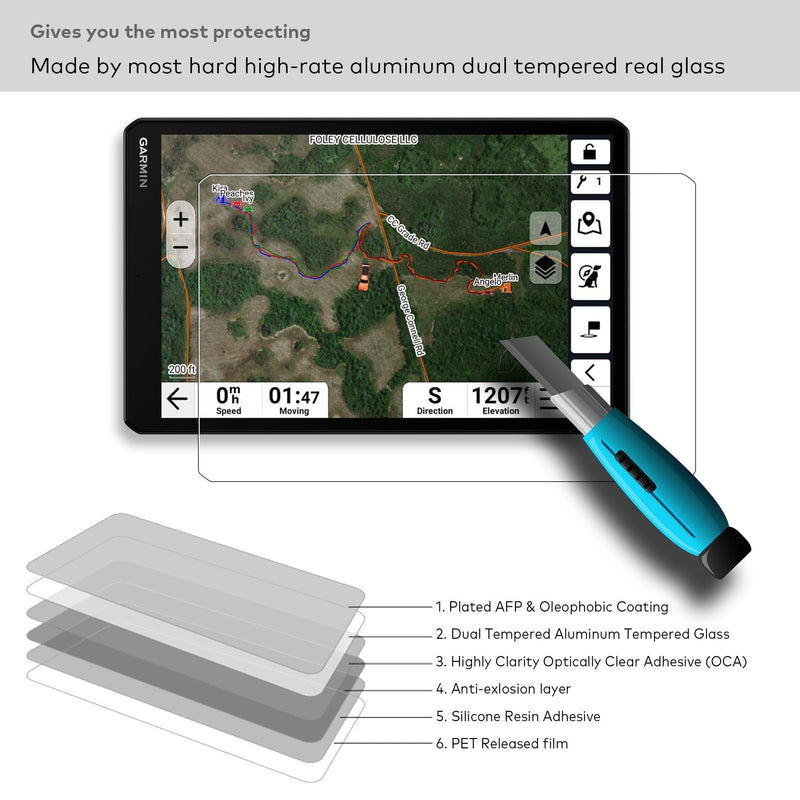 Premium Tempered Glass Screen Protector (HD Clear) | for Garmin Alpha XL Dog Tracking GPS Navigator 10.1", 9H, Anti-scratch, Anti-fingerprint Alpha XL - 10.1" - HD Clear