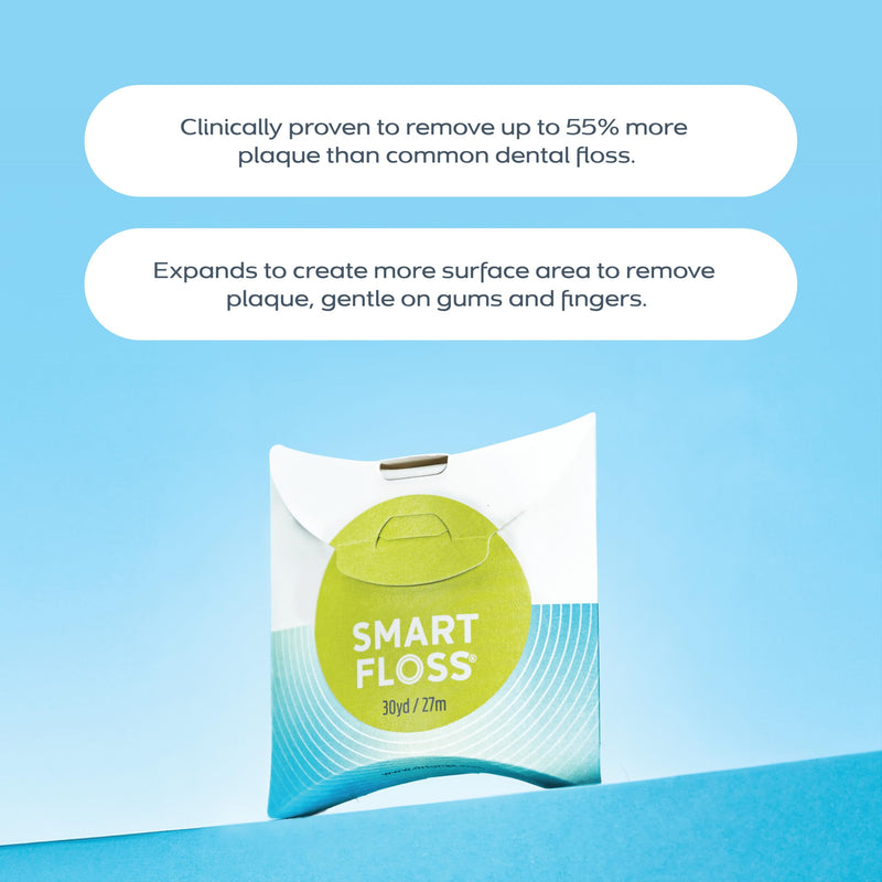 DrTung's Smart Floss - Natural Floss, PTFE & PFAS Free Floss, Gentle on Gums, Expands & Stretches, BPA Free - Cardamom Flavor, Colors Vary (10 Pack) 90 Foot (Pack of 10)