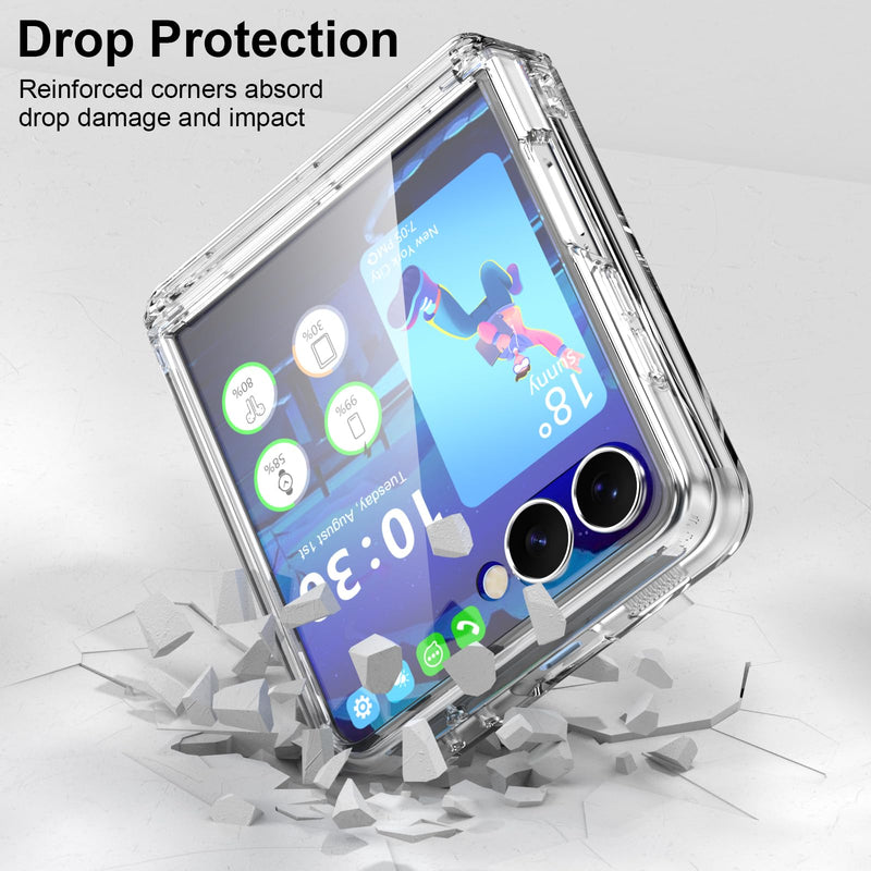 Designed for Samsung Galaxy Z Flip 8 Case Clear Magnetic with Kickstand | Hinge Protection & Screen Protector[ Compatible with MagSafe],Slim Protective Phone Case Cover for Z Flip 8