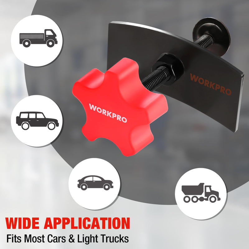 WORKPRO Brake Pad Spreader, Disc Brake Pad Spreader Tool, Brake Caliper Compressor Tool for Compressing Inner Pad, 360 Degree Swivel Joint Brake Piston Compression Tool for Cars & Light Trucks