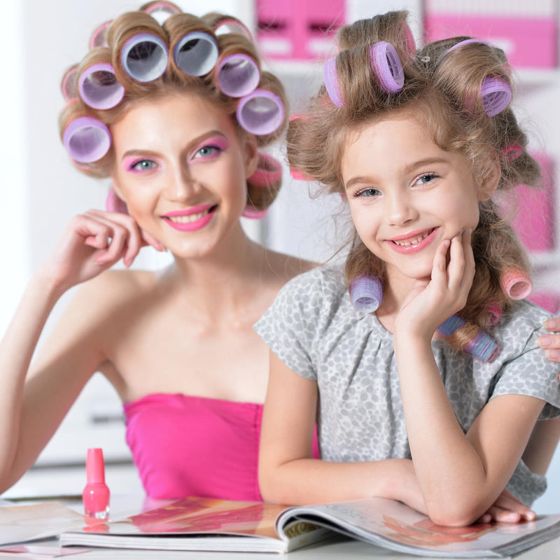54 PCS Hair Rollers with Clips, Rollers for Hair, With Clips-Jumbo Large Medium Small Rollers,for All Hair Lengths DIY Hairdressing (Multicolor) (Pack of 2) Extra Large, Large, Medium, Small (Pack of 2)