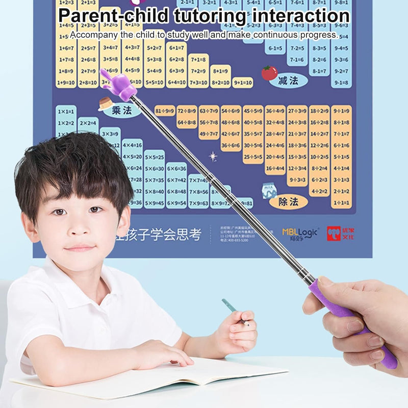 Purple 21.6 Inch Telescopic Teachers Pointer, Teaching Pointer Stick for Classroom, Metal Hand Retractable Pointer Extended Length Handheld Presenter Whiteboard Pointer Presentation Pointers Products