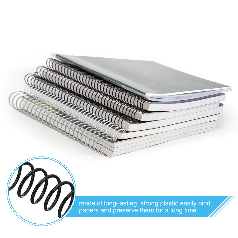 PATIKIL 16mm(5/8") Plastic Spiral Binding Coils, 25 Pcs Binding Spirals 140 Sheet Capacity 4:1 Pitch Binding Spirals for Binding Paper Sheets, Black 16mm(5/8")