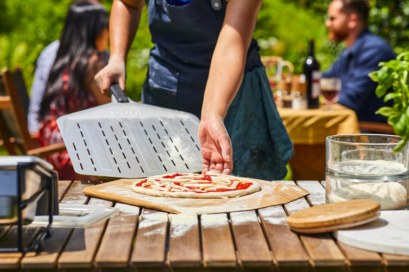ooni 12” Perforated Pizza Peel – Aluminum Metal Pizza Peel 12 Inch, Pizza Spatula Paddle, Lightweight Pizza Turning Peel with Long Handle, Pizza Oven Accessories, Pizza Tools, Rectangle Pizza Turner