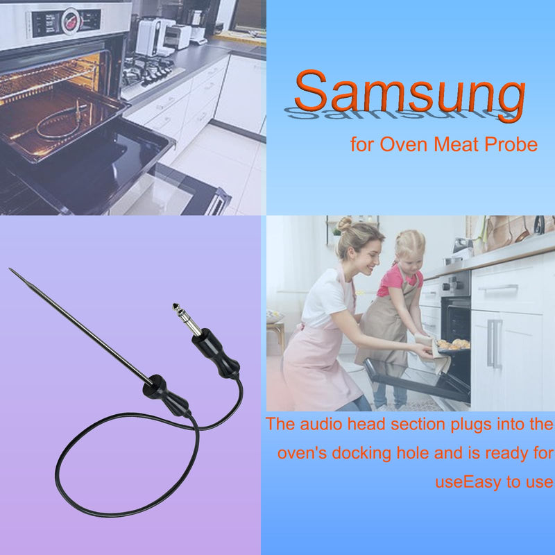 for DG32-00013A Samsung Oven Temperature Probe Meat Temperature Probe Oven Probe Length 25.6 in Stainless Steel Cooking Sensor