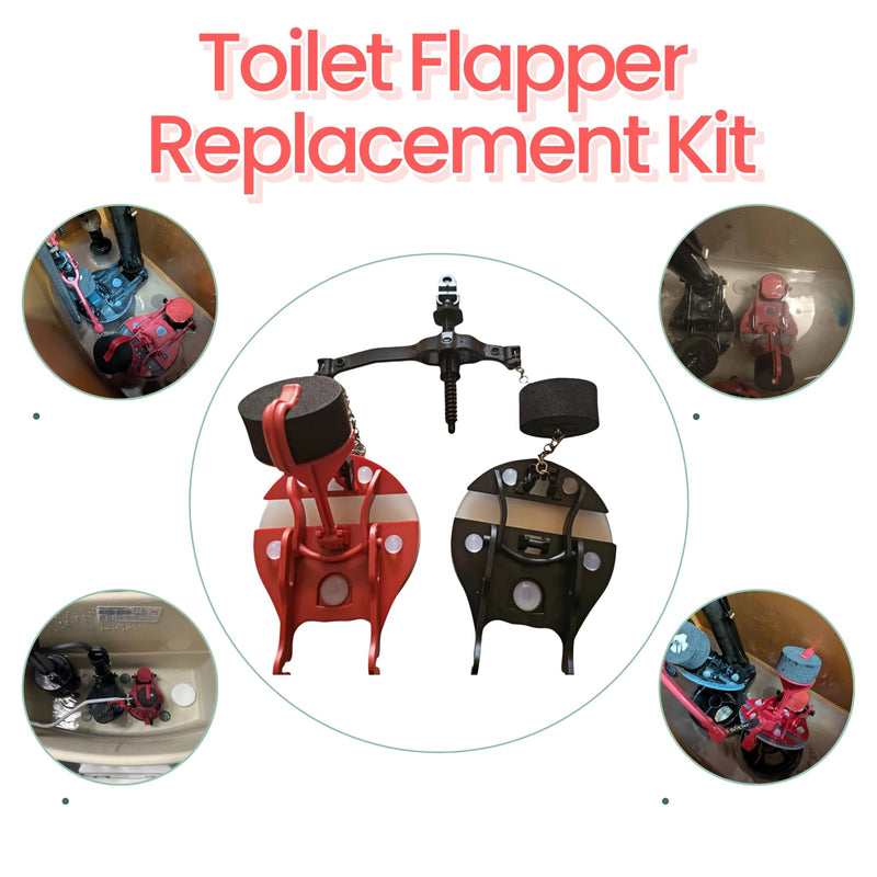 American Standard Toilet Flapper Replacement Kit 7381657-200.0070A | For Vormax Toilets (4270A, 4370A, 4570A), Dual Flappers with Silicone Seals, Metal Chain, Teeter Bar