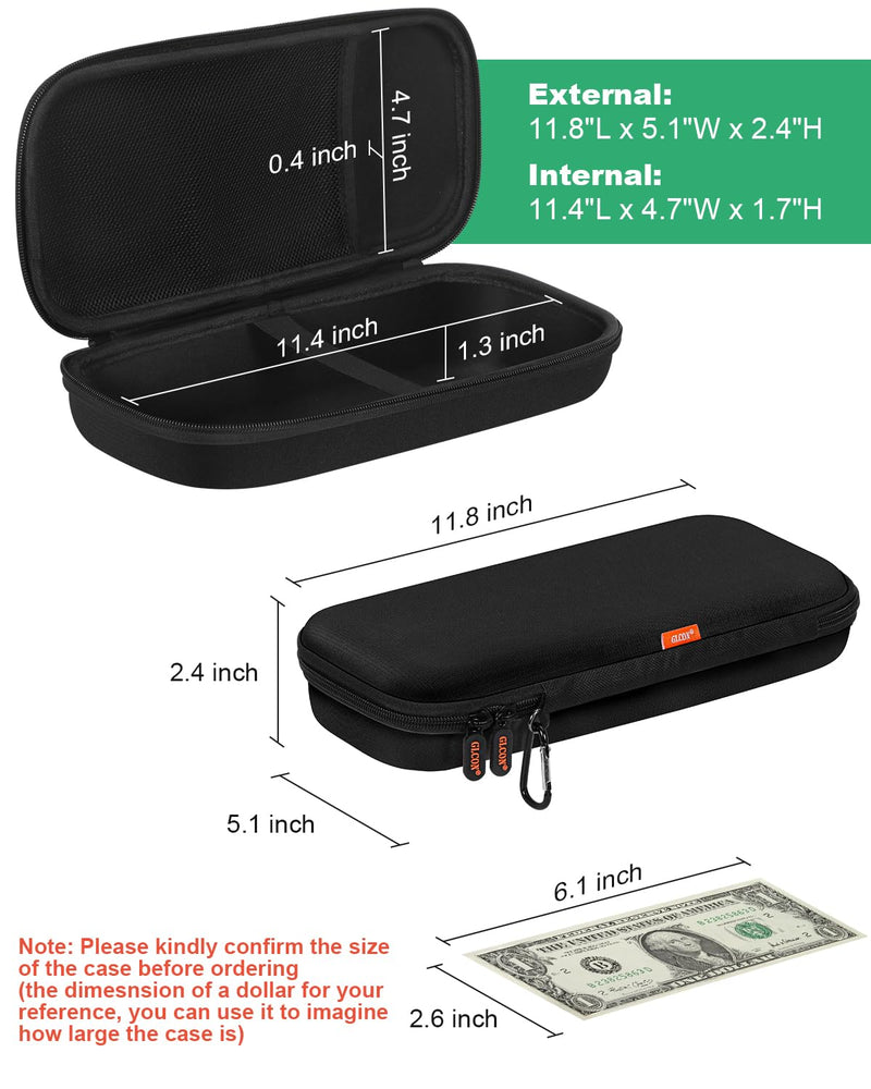 Black Stethoscope Case for 3M Littmann Classic III/Cardiology IV/MDF Acoustica Stethoscopes - Shockproof Hard Stethoscope Bag Large Travel Carrying Case for Medical, Doctor, Nurse Accessories Black L - 11.8" L x 5.1" W x 2.4" H