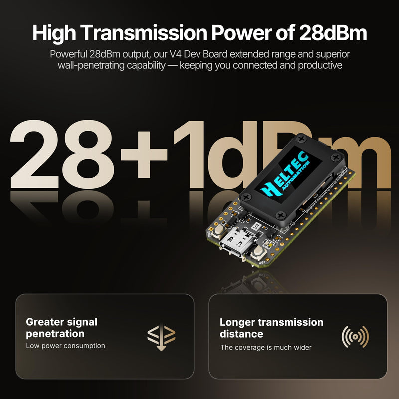 Heltec ESP32 LoRa 32 V4-R8 Deve Board with Display | ESP32-S3R8, 8MB PSRAM 16MB Flash, SX1262 27dBm High Power Chip, WiFi Meshtastic IoT Devices OLED
