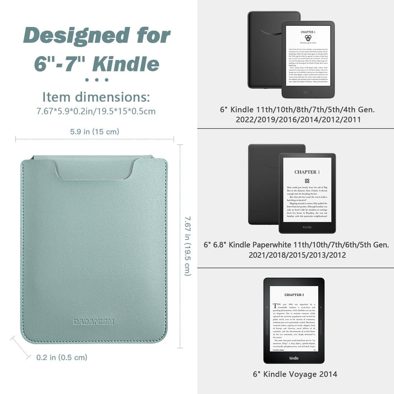 Sleeve Case for 6.8 Inch Kindle Paperwhite 11th/10th Gen 2021/2018, 6" Kindle 11th Gen 2022/10th Gen 2019/8th Gen 2016, Protective Pouch Bag Case for 6" Kobo/Nook eBook, Blue Dusty Blue