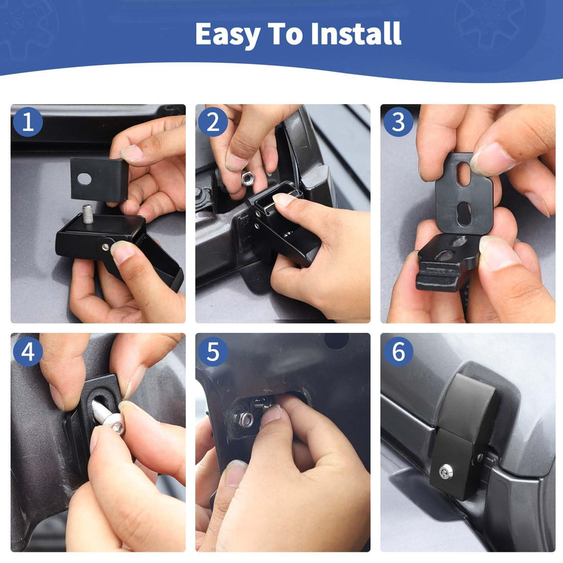 RT-TCZ for Jeep Wrangler Hood Latches Catch Kit with Lock for Jeep Wrangler JK JKU JL JLU Gladiator JT 2007-2024 Black Exterior Accessories 2pcs