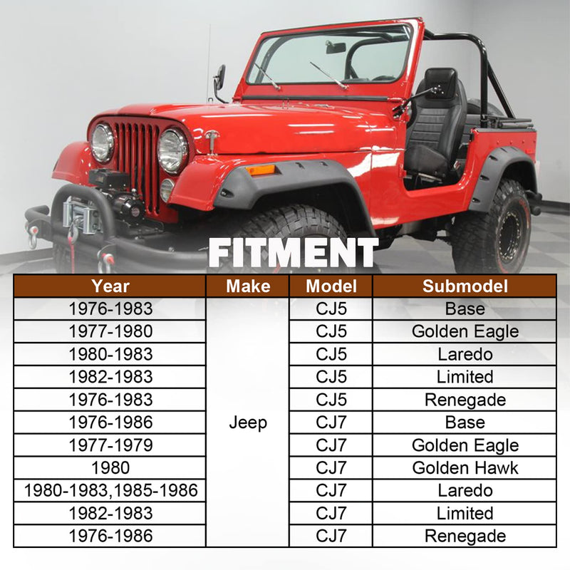 New 9.9137G Universal Bump Stop Fit for Cars, SUVs and Trucks, for 1976-1983 Jeep CJ5 & 1976-1986 Jeep CJ7