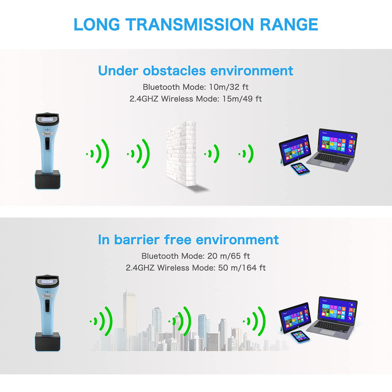 NETUM Bluetooth Wireless 2D Barcode Scanner Automatic, Hands Free Barcode Reader with Charging Cradle and Built-in Memory, Fast and Precise scanning, Transfers Up to 50 Meters - DS7500 2D -DS7500