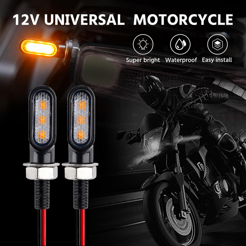 mini led turn signals motorcycle blinkers dirt bike Rear front turn signals universal bullet signal lights suitable for honda harley suziki motorycles (TURN03) 3 led chips