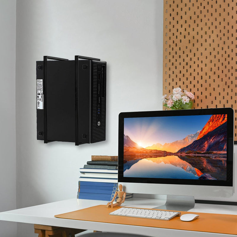 14.6"x 4" SFF PC Under Desk/Wall Mount Compatible with Dell OptiPlex SFF 9020 7060 7050 7040 5050 3050 Small Form Factor Desktop Computer with Anti Scratch Sponge Black