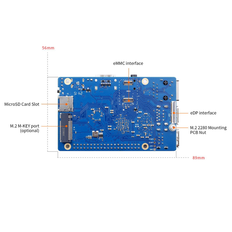 Orange Pi 3B 4G V2.1 Version RK3566 Quad Core 64 Bit Single Board Computer, 1.8 GHz Frequency WiFi Bluetooth Open Source Board Run Orange Pi OS, Android, Debian, Ubuntu, OpenHarmony (Pi 3B 4GB) Pi 3B 4GB