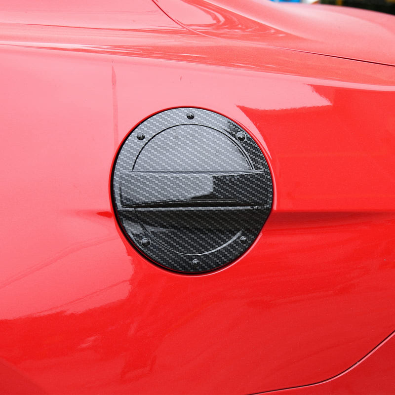 RT-TCZ Carbon Fiber Fuel Filler Door Gas Tank Cap Cover Exterior Decoration Accessories for 2015-2023 Ford Mustang
