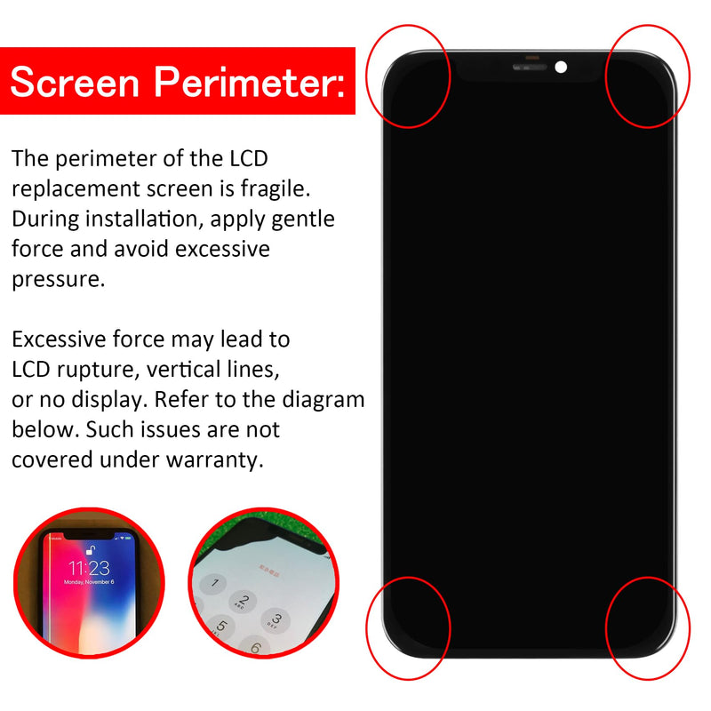 Hard OLED 12/12 Pro LCD Screen Replacement for iPhone 12/12 Pro 6.1 inch [Hard OLED,NOT LCD] LCD Display Touch Digitizer Screen Assembly A2403 A2172 A2402 A2404 with Repair Tools