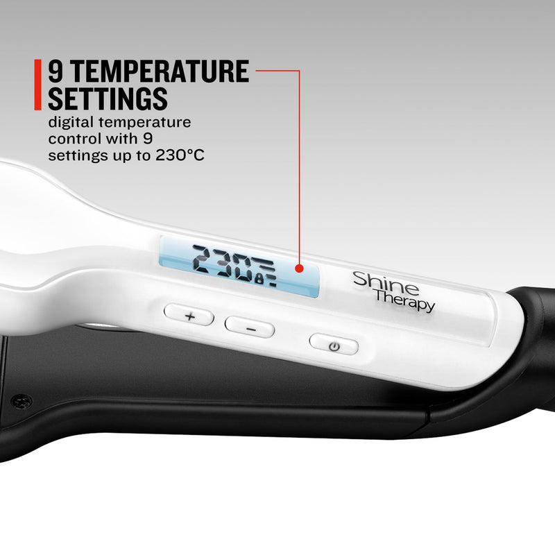 Remington Shine Therapy Wide (45mm) Floating Plate Hair Straightener with Advanced Ceramic coating infused with Moroccan Argan Oil for sleek & smooth glide, 9 settings 150°C–230°C, S8550 | Advanced Ceramic Coating Infused with Moroccan Argan Oil, 9 Set...