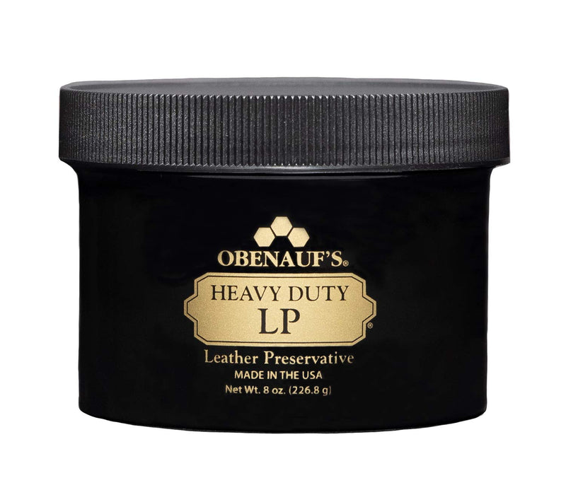 Obenauf's Heavy Duty LP Leather Preservative (8oz)- All Natural Beeswax Oil Conditioner- Rejuvenate Restore & Preserve Sunfaded or Cracked Boots Jackets Saddles Car Auto Upholstery Furniture- USA Made 8 Ounces