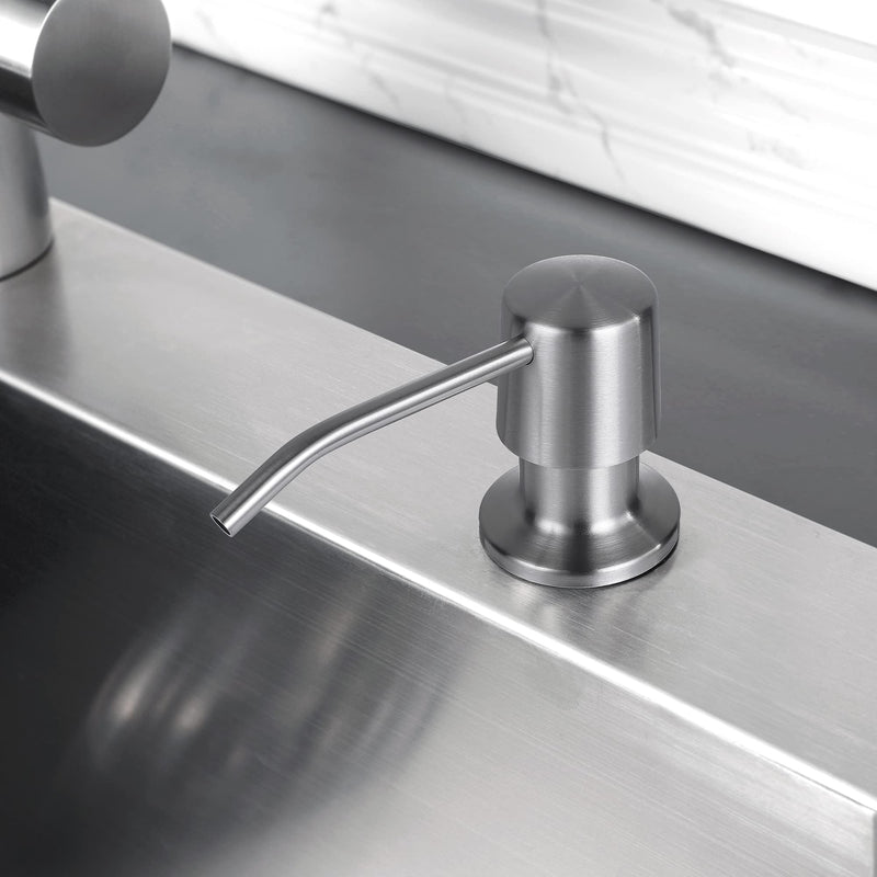 Styever Soap Dispenser for Kitchen Sink with Pump -16oz Bottle Built in Countertop Dish soap Dispenser with 4 Inch Spout- Oil Rubbed Bronze Sink Soap Dispenser Extension Kit with 47 Inch Tube Stainless Steel