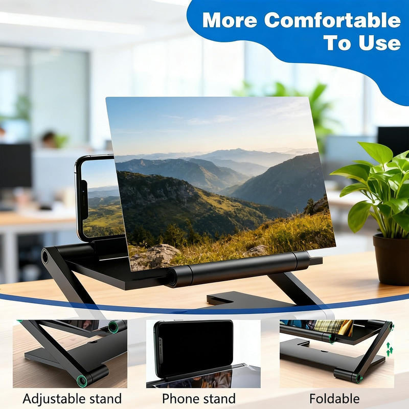 Phone Magnifier Portable Display Amplifier Tool | Cell Phone Magnifier for Family Adults Men Women Office Study Travel Outdoor Home Indoor Black