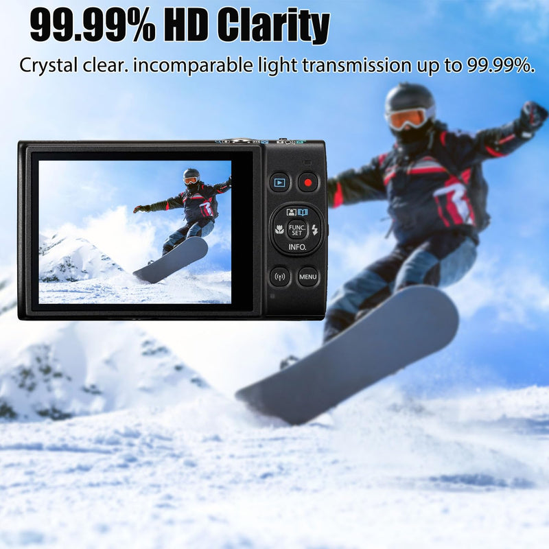 PCTC 3 Pack Screen Protector for Canon PowerShot ELPH 360 HS/IXY 650 Camera | 0.33mm Tempered Glass 9HHardness Anti-Scratch Bubble Free