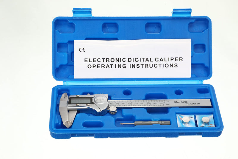 Electronic Digital Calipers, inch and Millimeter Conversion,LCD Screen displays 0-6" Caliper Measuring Tool, Automatic Shutdown, Suitable for DIY/Jewelry Measurement (150mm inch/mm/Fraction) 150mm inch/mm/fraction