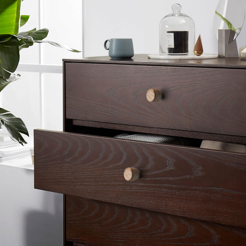 10 pcs Black Oak Round Chinese-Style Cute Cabinet Door Handles Cabinet Drawer Pulls Single-Hole Wardrobe Knobs Wooden Door 10