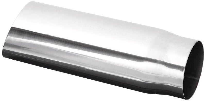 Vibrant Performance Exhaust Tip, Weld-On, 2-1/2 in Inlet, 3 in Round Outlet, 11 in Long, Single Wall, Cut Edge, Angled Cut, Stainless, Polished, Each