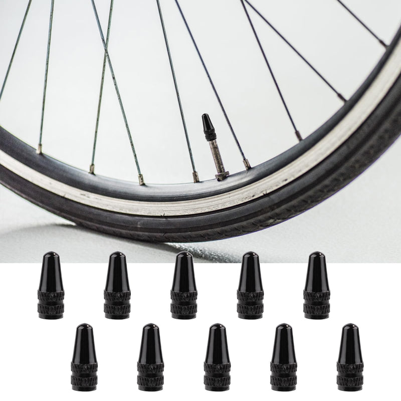 10pcs Valve Core for Presta, Tubeless Valve Core Bike Bicycle Replacement with 2 Plastic & Alloy Valve Core Remover Dismantle Removal Tools & 10 Valve Stem Core Caps for Tubeless Road MTB Tires