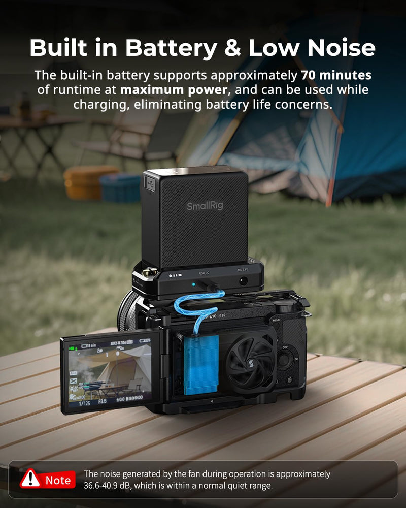 SmallRig TEC Cooling Fan Built-in Battery, External Camera Cooling System with TEC Cooling Module, for Sony A7 IV/A7S III/A7C II/A6700/ ZV-E10 / ZV-E10 II/FX3/FX30, for Canon R5/R5 II/R6 III/R6 V TEC+Cooling Fan