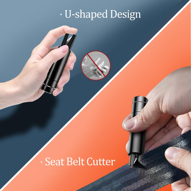 Car Window Breaker and Seatbelt Cutter 2 Pack, 2-in-1 Car Safety Hammer, Multifunctional Auto Glass Breaker, Portable Car Emergency Rescue Tool for Automotive Accidents Red*2