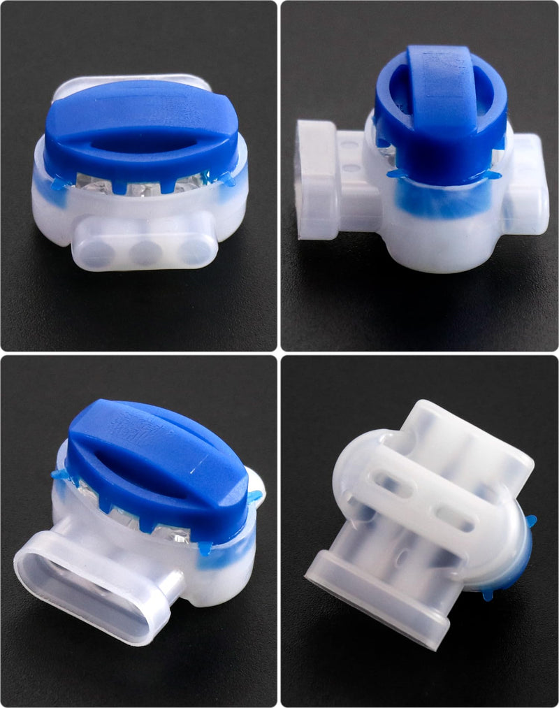 QWORK 200 Pack 3 Wire Connectors Electrical IDC 314-BOX Pigtail Connectors for 22-14 AWG Cables