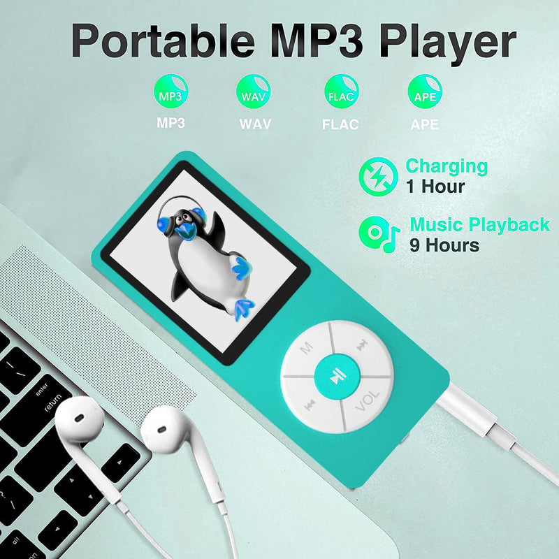 MP3 Player with 32GB TF Card,Built-in HD Speaker,Portable HiFi Music Player with Video/Voice Recorder/FM Radio/Photo Viewer/E-Book Player for Kids (Sky Blue) Sky Blue