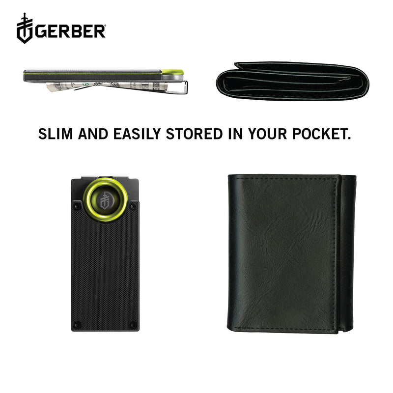 Gerber Gear Money Clip with Pocket Knife - Stainless Steel Folding Blade for Camping & Hiking & EDC - Fathers Day Dad Gifts, Gifts for Men