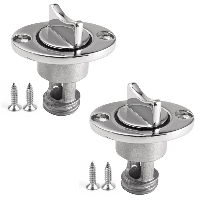 2 Pcs Oval Garboard Drain Plug,316 Stainless Steel Marine Drain Plug Kit Fits 1" Hole,with Waterproof O Seal Ring,Boat Transoms Garboard Drain Plug