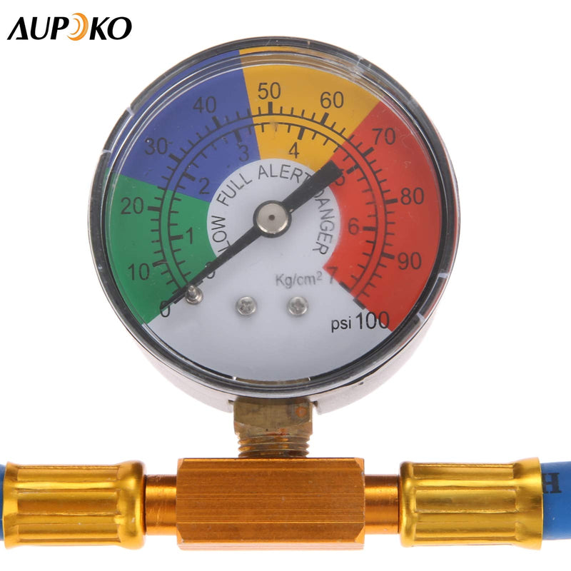  [AUSTRALIA] - Aupoko R1234YF Refrigerant Charge Hose Kit, with 1/2’’ LH Self-Sealing Can Tap Opener, R1234YF Low Side Quick Coupler, for Air Condition Refrigerant System