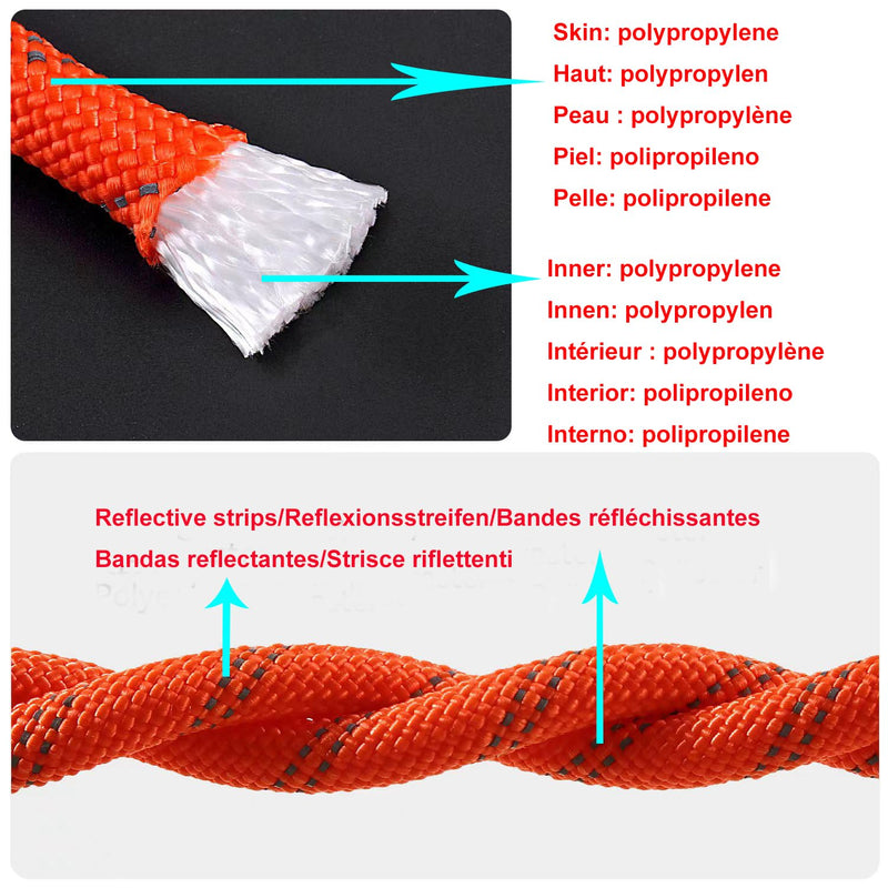 Marine Rope with Hook, 1/2 in x 32 ft, Floating Dock Line for Anchor, Throw, Tow, Mooring, Boating, Reflective Red 1/2" x 32'